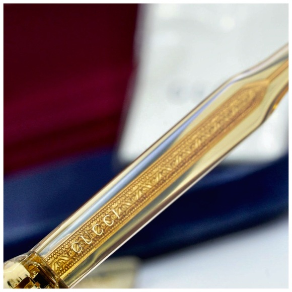 Gucci Sunglasses. Transparent Brown Frame w/ Grey Lenses. NEW - Picture 6 of 9